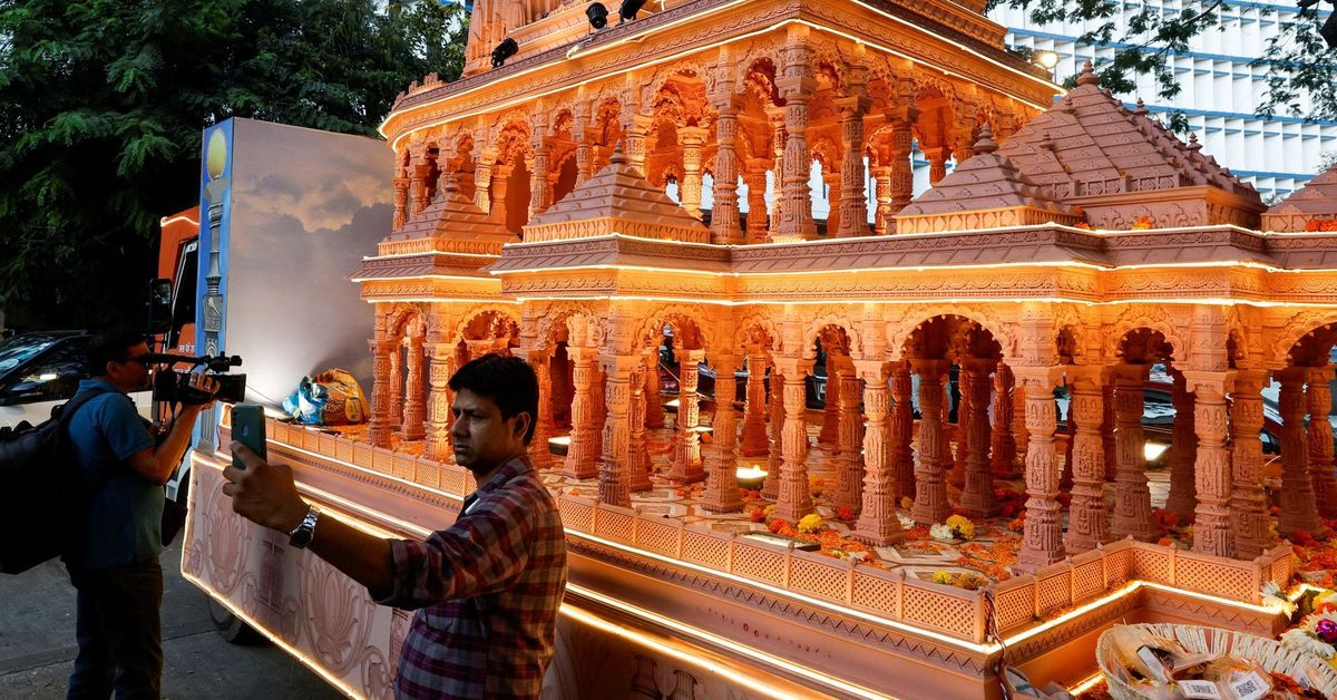 Indian devotees splurge on jets, gold idols as Hindu temple opens reut.rs/3ObNigG