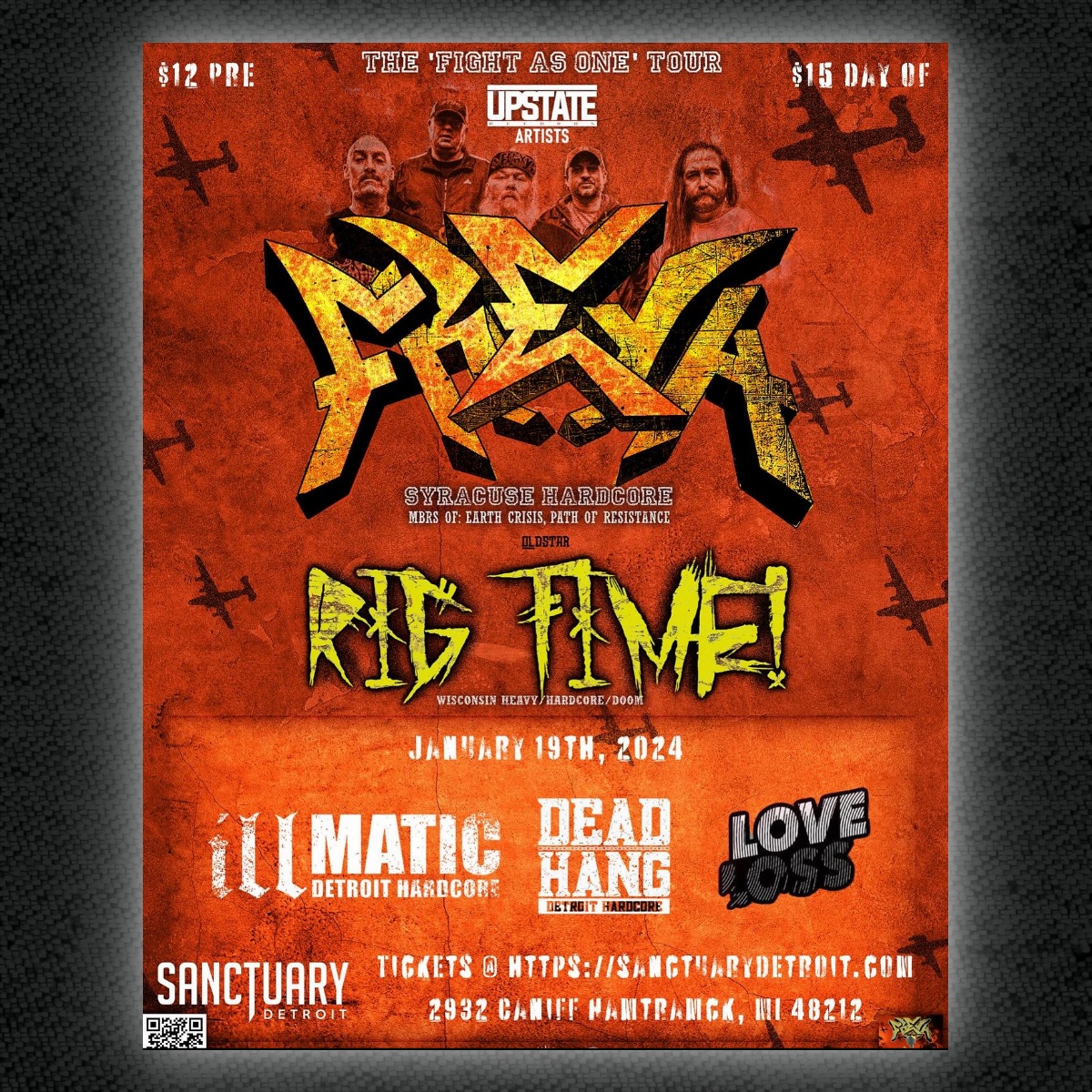 TONIGHT! Freya (m/o Earth Crisis), Rig Time!, Illmatic, Dead Hang and Love Loss !! Doors at 6pm - Grab your tickets at sanctuarydetroit.com