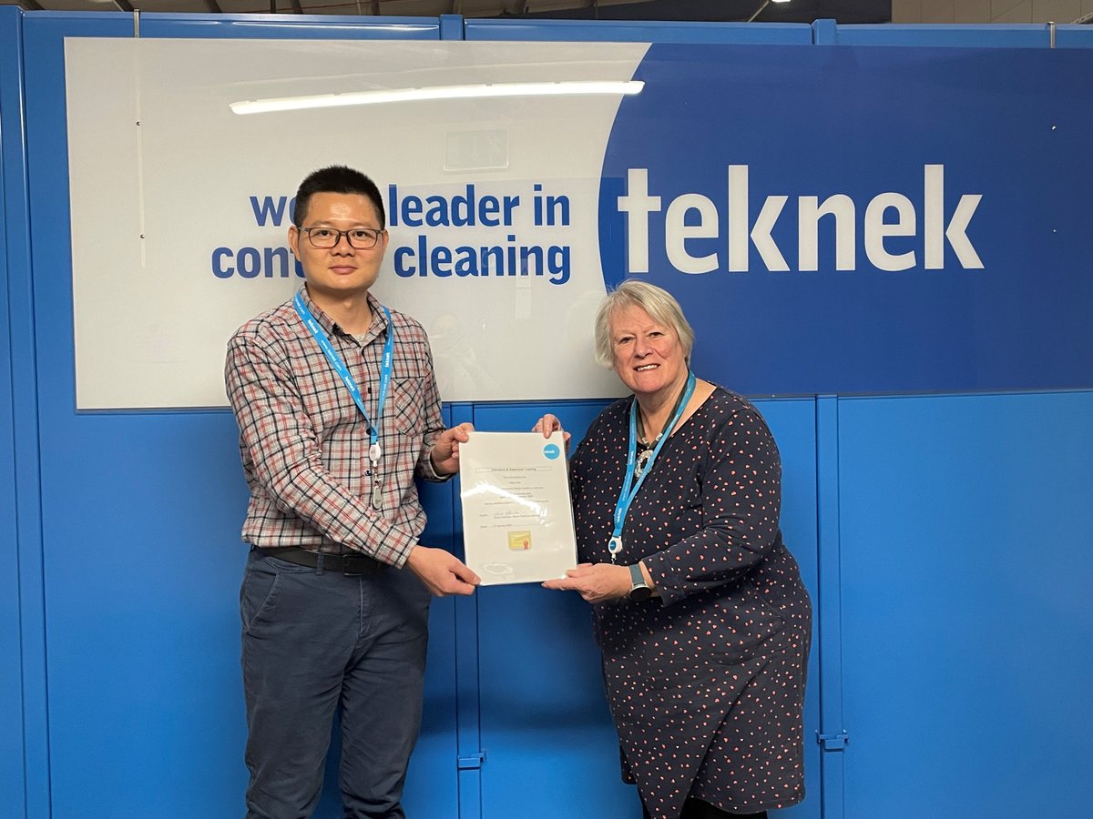 teknek's tweet photo. This week, we welcomed our colleague Gary Cen from the Chinese Technical Services Team. Gary is visiting Teknek Head Office to take part in a series of workshops and just completed the Advanced Teknek Academy training, hosted by Sheila Hamilton.
Congratulations! #teamwork #teknek https://t.co/7YaabJkU2G