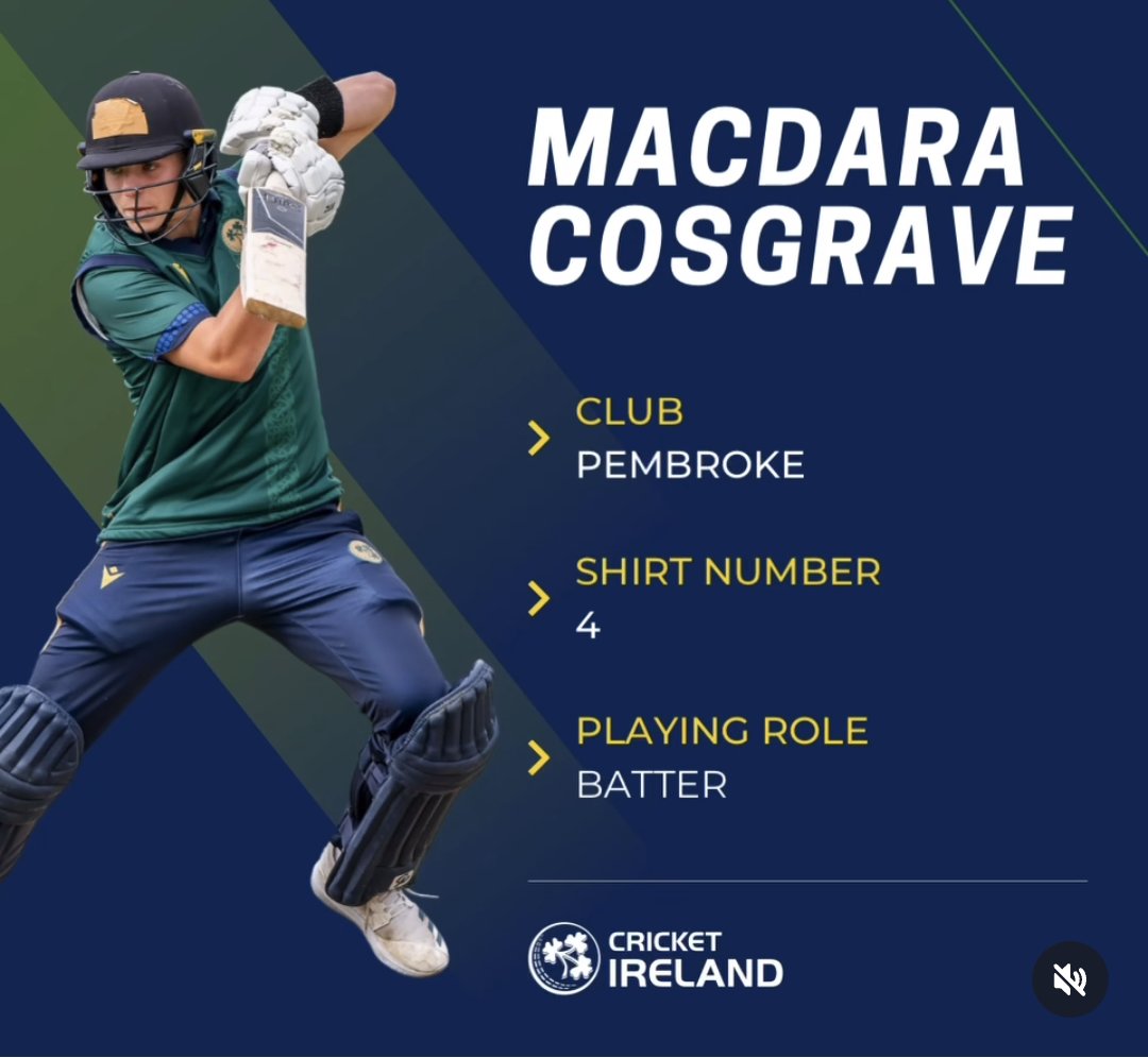 Best of luck to Macdara Cosgrave and all the Irish U19s as they begin their World Cup Campaign today ☘️ #BackingGreen