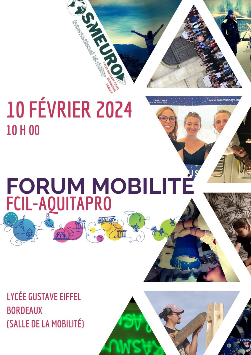 Venez découvrir la FCIL-AQUITAPRO et cette possibilité de partir en stage à l'étranger pendant 6 mois lors des JPO du <a href="/Eiffel_lycee/">Lycée Gustave Eiffel bordeaux</a> : samedi 10 février / 10h ! <a href="/NvelleAquitaine/">Nouvelle-Aquitaine</a> <a href="/AcBordeaux/">Académie de Bordeaux</a> <a href="/ErasmusplusFR/">Agence Erasmus+ France / Education Formation</a>