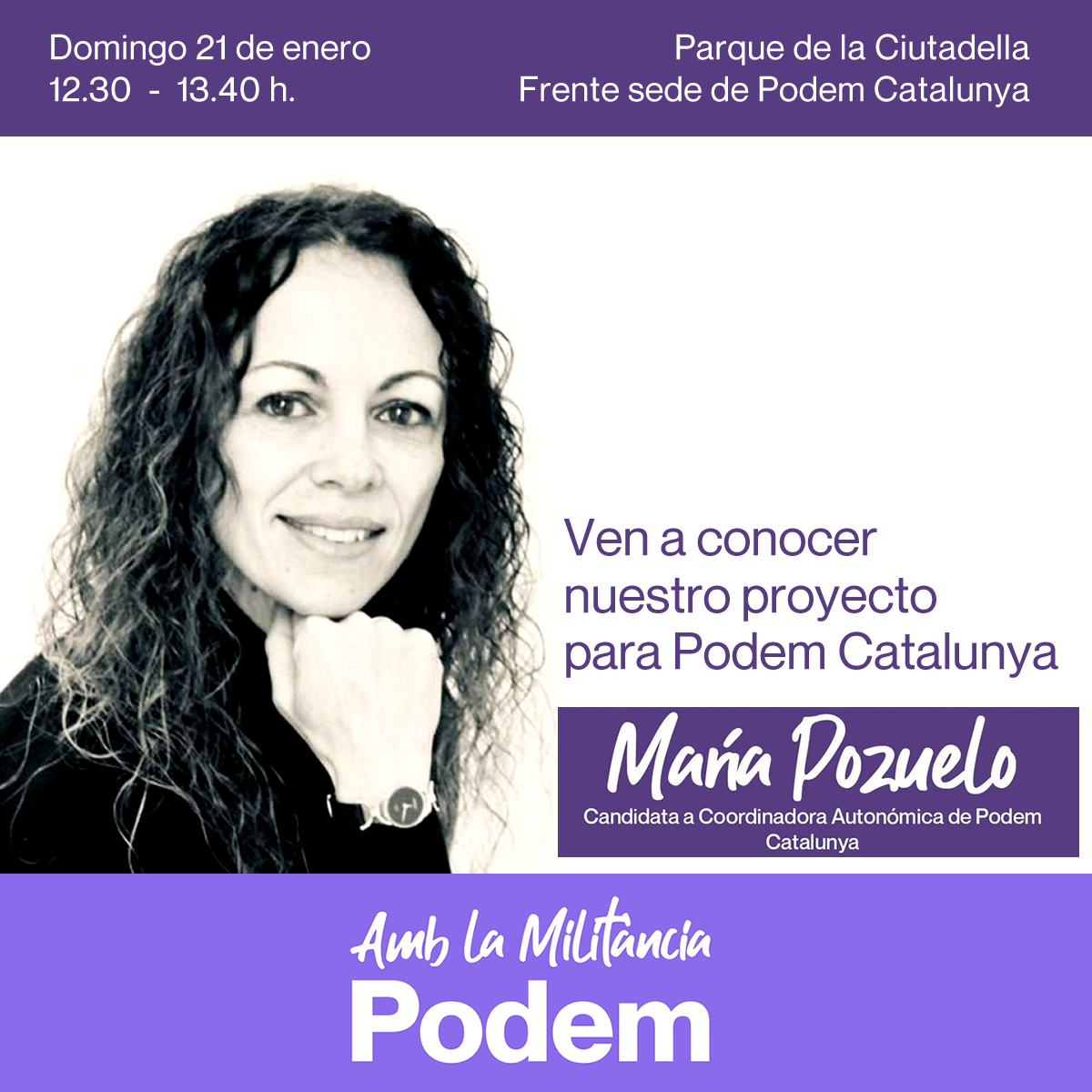 mpozueloc's tweet photo. El próximo domingo, todo el equipo de #AmbLaMilitànciaPodem estaremos en el parque de la Ciutadella para presentaros nuestro proyecto para @podem_cat.
Podemos avanzar, podemos ser de nuevo una fuerza política determinante. Siempre juntas. https://t.co/tXkUS4WfDI https://t.co/Lu8VmmE0Se