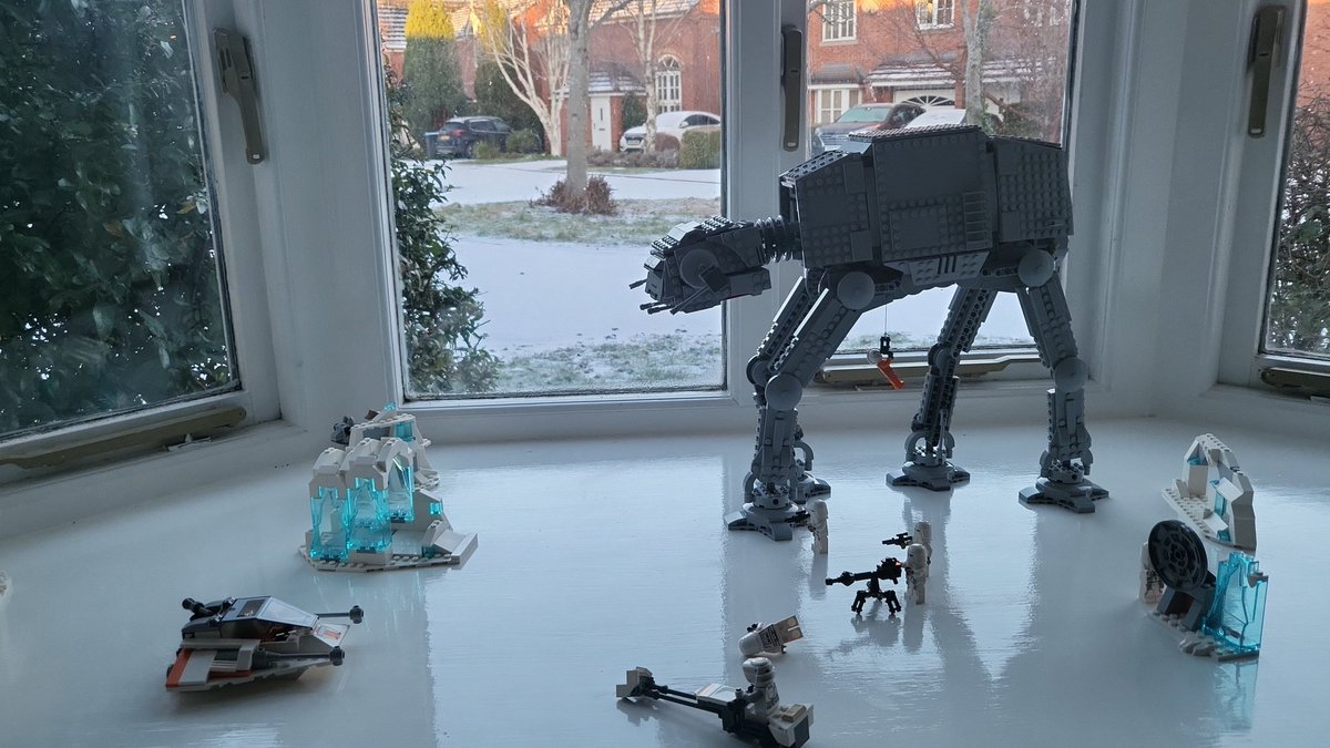 It is the right weather for the boy to restage the Battle.of Hoth in Lego.