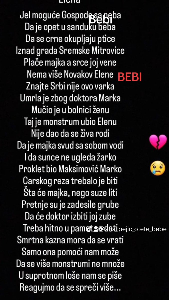 AnaPeji3's tweet photo. %!(EXTRA string=Ana Pejić - OTETE BEBE) https://t.co/EUUMgadYgx https://t.co/0OlzUzOZgB
