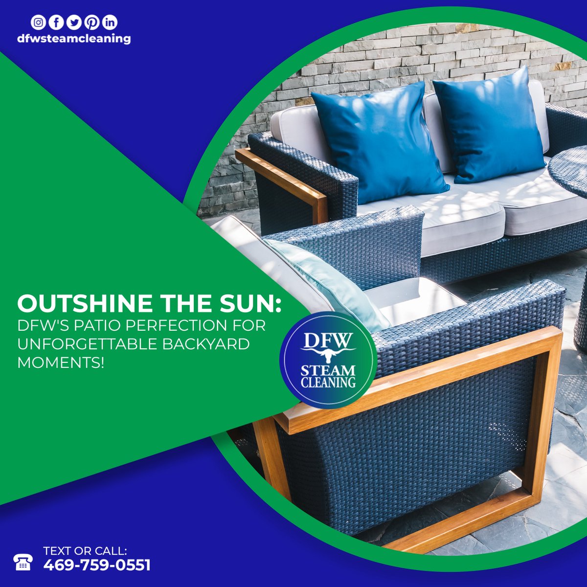 DFWSteamclean's tweet photo. Revitalize Your Oasis: Budget-Friendly Patio Furniture Cleaning! 🔆🪑💦

Transform your backyard into a pristine retreat with DFW Steam Cleaning! Our affordable services breathe new life into your patio furniture, banishing stains and dirt to reinstate your outdoor charm.🌿✨🏡 https://t.co/lqA9lARuqp