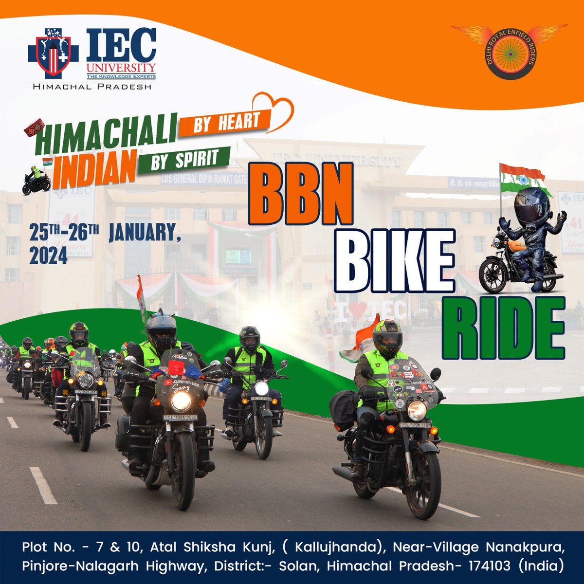 #RepublicDay #india #iecuniversity🏤 #iec2024 #bbn #bikeride #iecbaddi #admissionopen #admissions