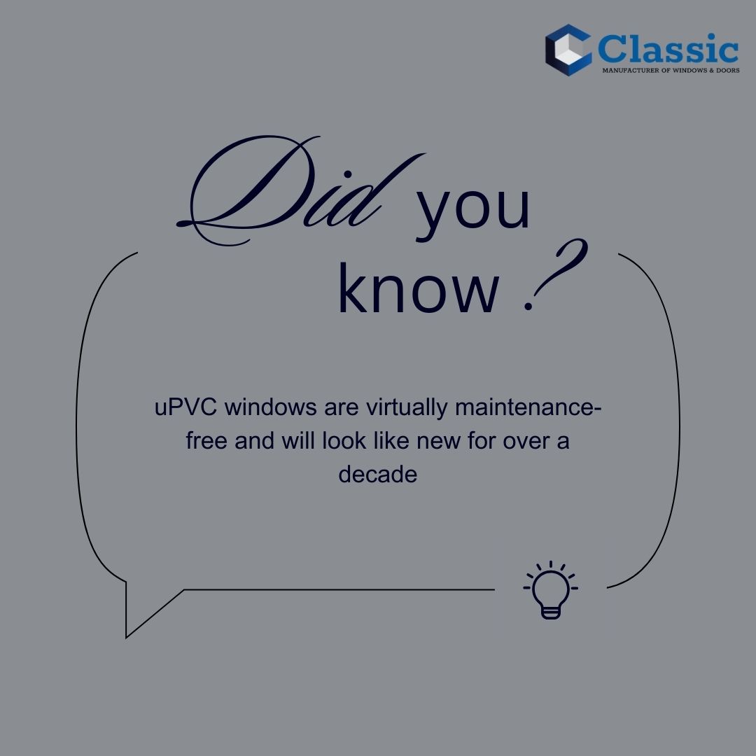 ClassicWindowsN's tweet photo. Fun Fact Friday! π‘
Did you know that uPVC windows are virtually maintenance free and will look like new for over a decade? πͺ All uPVC windows require little or no maintenance over their lifetime!
#ClassicWindows #WindowsandDoors #WindowMaintenance #QuickTips https://t.co/sh5vHJu2Vk