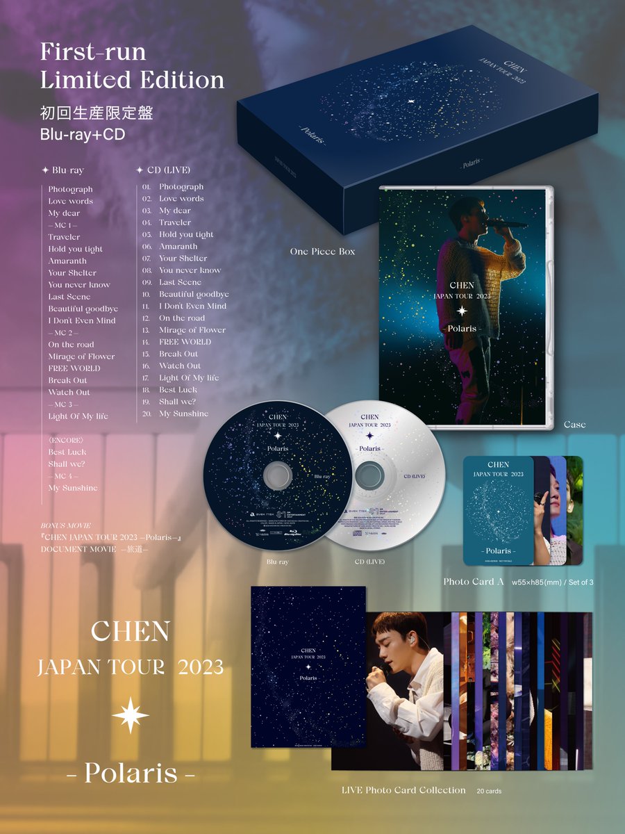 2024.02.07 Release
DVD＆Blu-ray
『CHEN JAPAN TOUR 2023 - Polaris -』

初回生産限定盤：Blu-ray＋CD
商品イメージ💿💫

🌌予約・販売サイト
CHEN-jp.lnk.to/DVDBD_Polaris

🌌商品詳細
exo-jp.net/discography/pa…

#CHEN #CHEN_Polaris
#CHEN_JAPANTOUR_Polaris
#EXO #weareoneEXO
