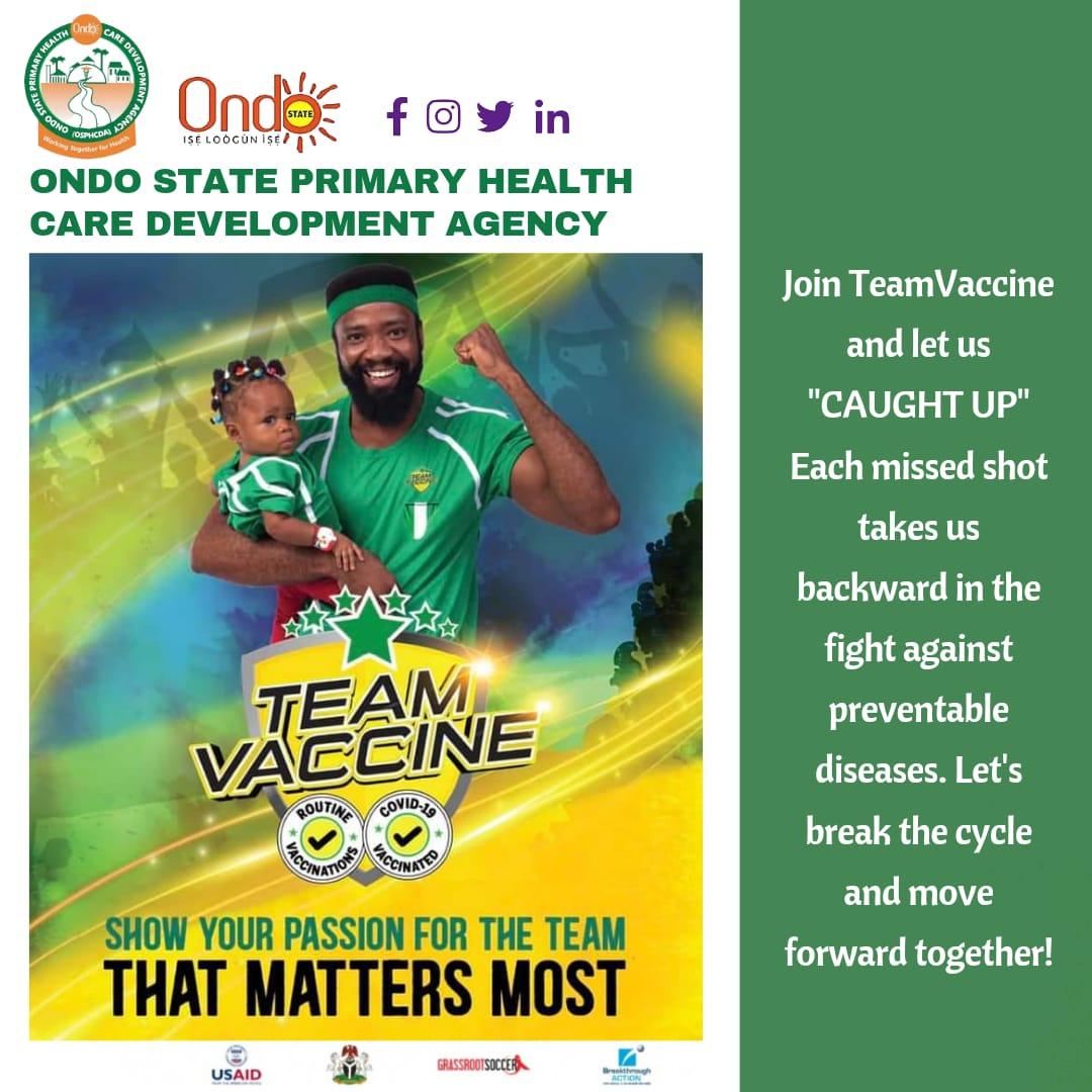 Missed vaccines are not an excuse! Go to the nearest health facility to get your child 'caught up' on the vaccines they need. Make sure to bring your child's vaccine card or collect a new one at the #PHC Center #TeamVaccine #SupportImmunization @BANigeria @Fmohnigeria