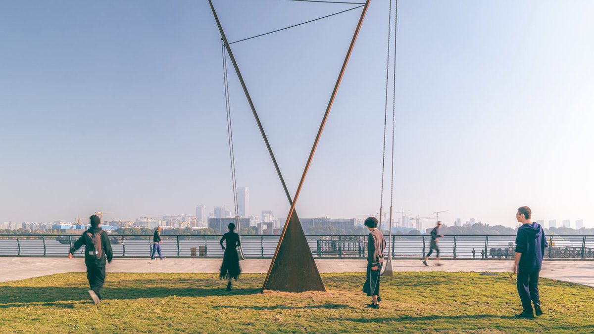 'Play with Nature' is a large piece of steel plate divided into two, one round and harmonious, the other sharp and edgy, designed for both kids and adults to enjoy. ow.ly/Ix9R50Qs2OE #architecture