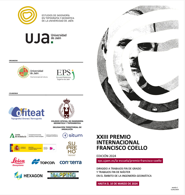 GeomaticaUPM's tweet photo. 🏆 XXIII #PremioInternacionalFranciscoCoello dirigido a Trabajos Fin de Grado y Trabajos Fin de Máster en el ámbito de la Ingeniería Geomática.

📆 Hasta el 10 de marzo.
🔗 +Info: https://t.co/tfBTR0tRNJ 

La entrega tendrá lugar en la @ujaen

@somosupm @datopoupm @ignspain https://t.co/bR1gqXb6kr