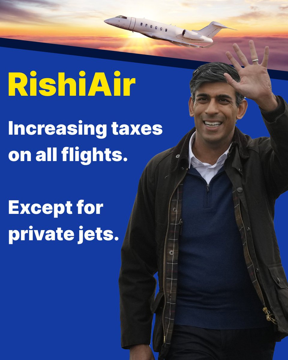 High taxes for you. High flying for Rishi Sunak.