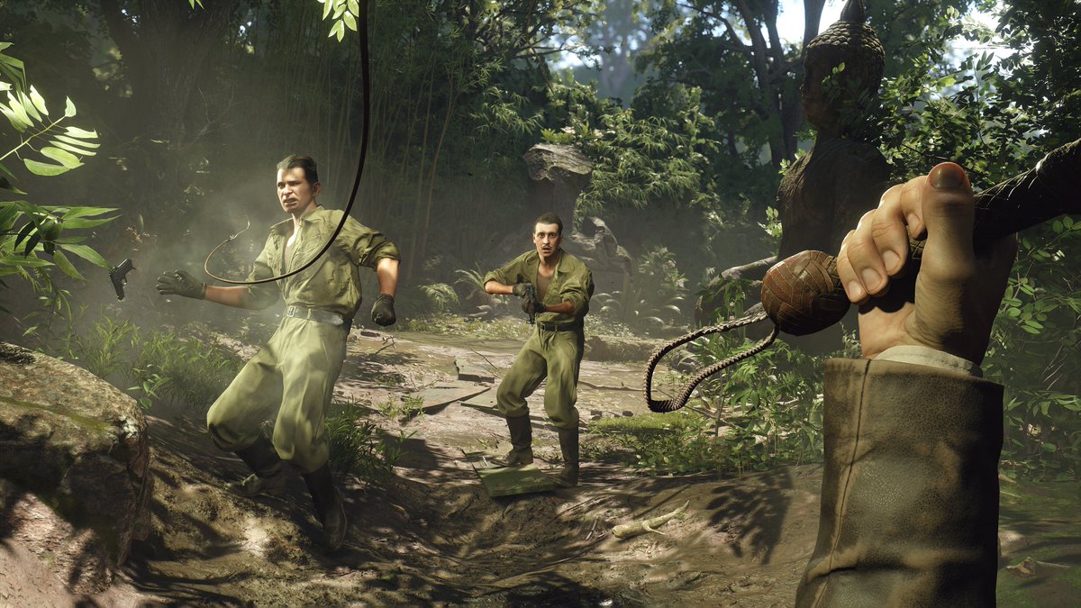 JVCom's tweet photo. Le jeu Indiana Jones de Bethesda s'est dévoilé hier soir :

- Indiana Jones et le Cercle Ancien
- jeu à la vue FPS
- énigmes et exploration seront au rendez-vous
- se déroule entre Les Aventuriers de l'Arche Perdue et La Dernière Croisade
- cette année sur Xbox et PC https://t.co/7Hw8oZSllb