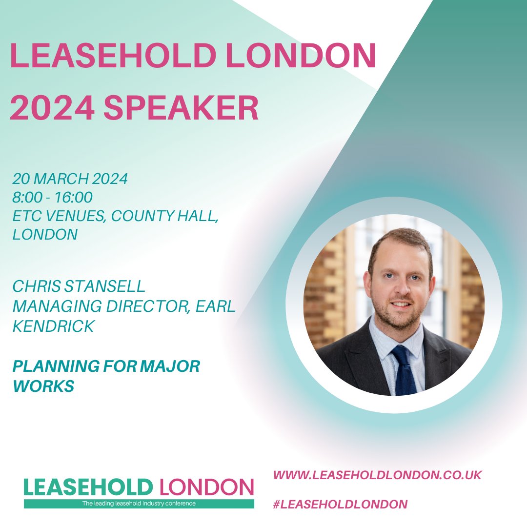 Join us in welcoming Chris Stansell to the #LeaseholdLondon Conference stage. His expertise will unravel the intricacies of Planning for Major Works in his workshop. Ready to gain valuable insights? leaseholdlondon.co.uk @EarlKendrick