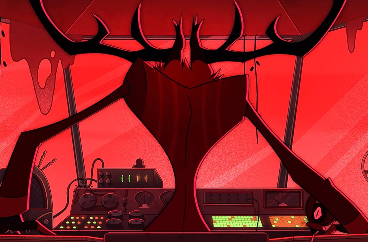 Alastorsart's tweet photo. Finally I can talk about this! We've dreamed with his demonic form for so long and he's absolutely and diabolically AMAZING! His eyes, antlers, cross, voodoo marks, blood...his back!! *Faints, wakes up only to admire him again and faints*
#HazbinHotel #Alastor #HazbinHotelAlastor https://t.co/egyjTWapF1