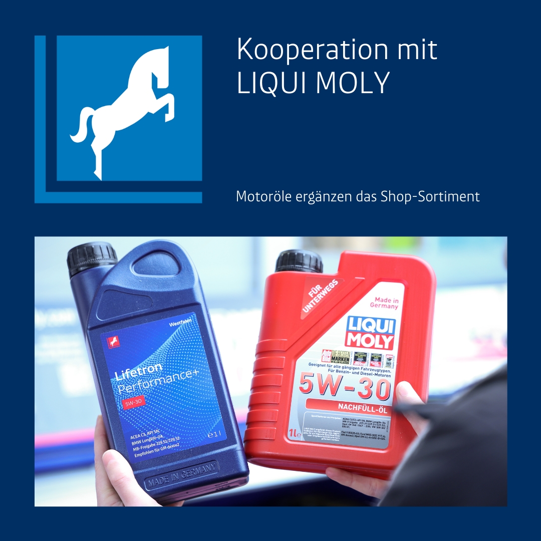 #Mobility | Seit dem 1. Januar 2024 ergänzen Produkte des Schmierstoffherstellers <a href="/liqui_moly_gmbh/">LIQUI MOLY</a> das Angebot an unseren #Tankstellen. Neben unserer Eigenmarke erhalten Kund:innen nun auch Motoröle des neuen Kooperationspartners. 
Weitere Infos > bit.ly/3OadBE1