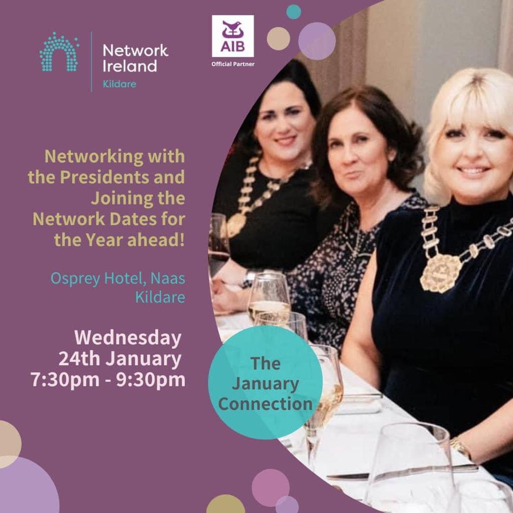 The deadline for booking our January Event is Monday 22nd January 😊 Limited Booking Available 👏🏻 Come Join us for a wonderful evening of celebrating Past Presidents of Network Ireland Kildare Branch

#backedbyAIB
#NetworkIreland

networkireland.ie/events/EventDe…