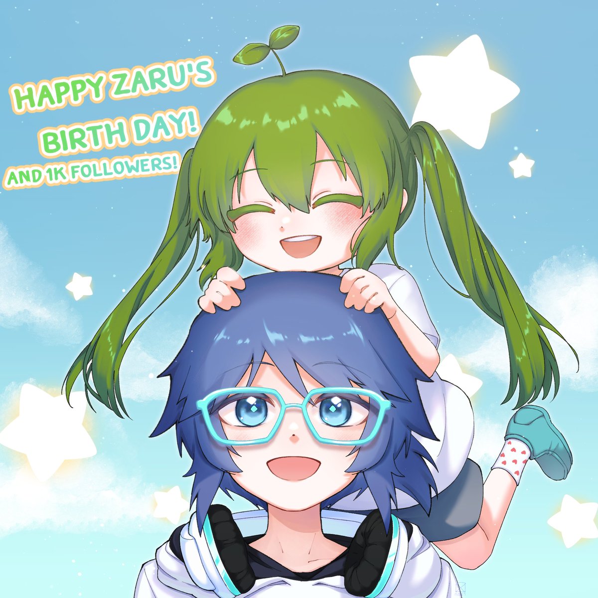 X_zilva's tweet photo. สุขสันต์วันเกิด และก็ยินดีกับ 1 พันผู้ติดตามด้วยนะคับผมม 🥳#harechanFA https://t.co/r0t7Ba2Y7j