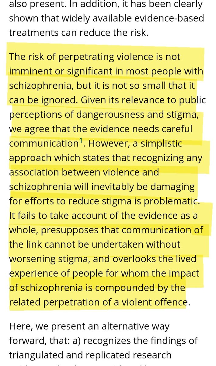 In our letter in new ed. of @WPA_Psychiatry World Psychiatry we gather the strands of evidence on SZ and violence, whilst striving to maintain context & nuance. OA here: onlinelibrary.wiley.com/doi/10.1002/wp… Expanded by interesting thread on the research chronology from @seenafazel below.