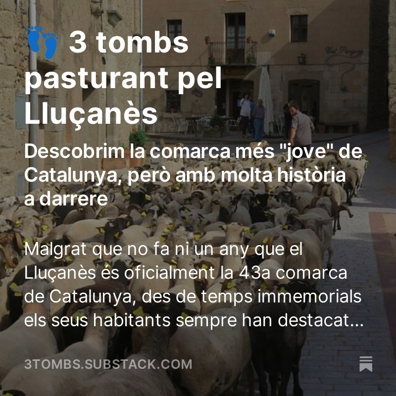 3TOMBS_'s tweet photo. 👣 3 tombs pasturant pel Lluçanès

Aquesta setmana descobrim la comarca més jove amb:

1⃣ La Ruta del Pa i del blat forment
2⃣ La forja @dalpens 
3⃣ La transhumància de @Cons_Llucanes

https://t.co/X1s22s3iZ3 https://t.co/1VXbr0CQb4