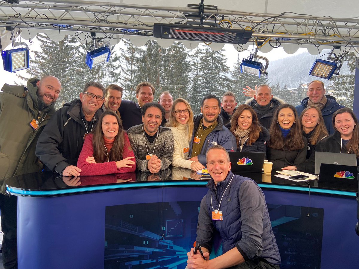 Our amazing Davos team on the mountain and the London crew (who you can’t see) keeping us on track all week. Well done 👏…that’s a wrap for @SquawkBoxEurope #Davos @steve_sedgwick