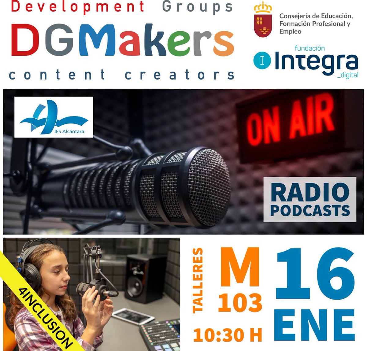 Alumnos/as de 6º de Primaria del CEIP Florentino BAYONA se forman en el taller de "Radio-Podcasts", que compartirán con el resto de compañeros/as

#DGMakers,#4Inclusion