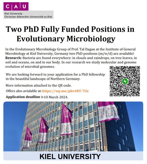  Two PhD Fully Funded Positions in Evolutionary Microbiology 