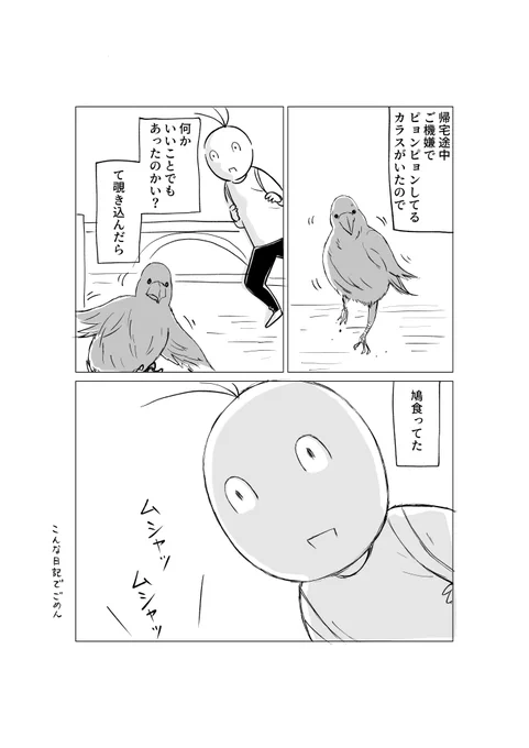 カラスが分かりやすくウキウキしてたので 