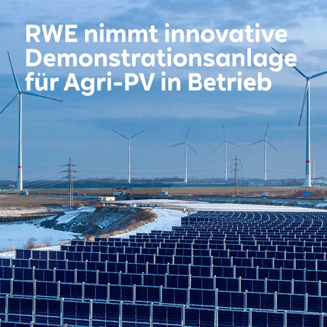 RWE Media Relations Team (@rwe_presse) on Twitter photo Nach 5 Monaten Bauzeit geht im Rheinischen Revier unsere Agri-PV-Demonstrationsanlage in Betrieb. Die Anlage vereint Solarstromerzeugung und Landwirtschaft und wird <a href="/fz_juelich/">Forschungszentrum Jülich | @fzj@social.fz-juelich</a> und <a href="/FraunhoferISE/">Fraunhofer ISE</a> für Forschungsaktivitäten dienen.
Für mehr Infos 👉 rwe.com/presse/rwe-ren… Nach 5 Monaten Bauzeit geht im Rheinischen Revier unsere Agri-PV-Demonstrationsanlage in Betrieb. Die Anlage vereint Solarstromerzeugung und Landwirtschaft und wird <a href="/fz_juelich/">Forschungszentrum Jülich | @fzj@social.fz-juelich</a> und <a href="/FraunhoferISE/">Fraunhofer ISE</a> für Forschungsaktivitäten dienen.
Für mehr Infos 👉 rwe.com/presse/rwe-ren…