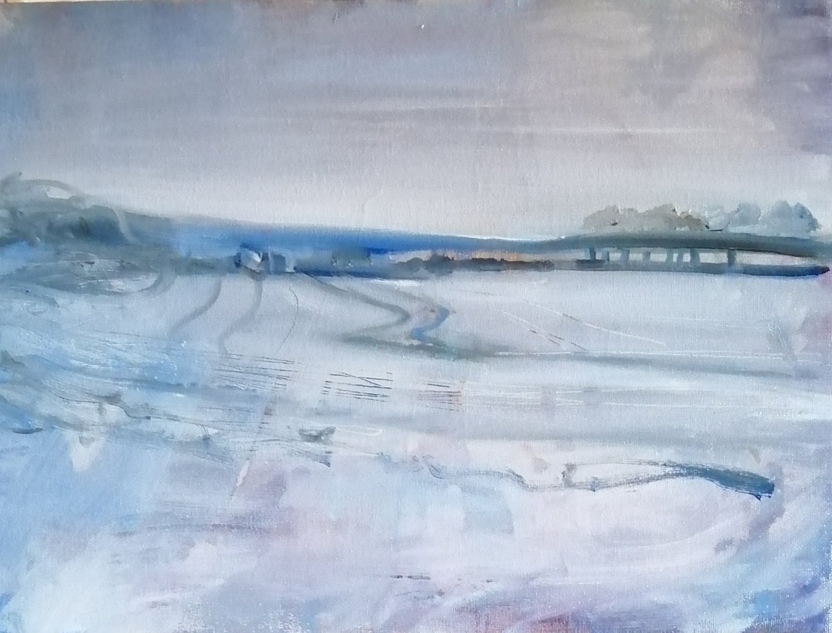 Rosepianoviolin's tweet photo. A blue day. Oil on board 30x41cm https://t.co/ZZjktZ1RWc

#art #artist #artgallery #artcollector #oilpainting #figurativeart #britishartist #contemporarypainting #landscape #semiabdtract #wiltshire #landscapepainting https://t.co/itYxwiR9Dc