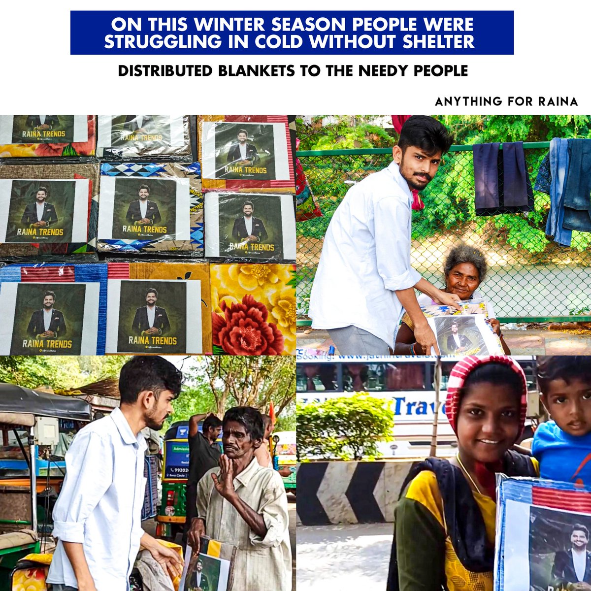 trendRaina's tweet photo. As You Said 6 Years Back !!! 😉

This Winter Season People Were Struggling In COLD Provided Blankets To The Needy People 🥶🙏

Love You So Much Anna @ImRaina 🥹

Anything For You Everything For You 💙

#SureshRaina | @grfCare | @PriyankaCRaina https://t.co/Yz70YfaMPt