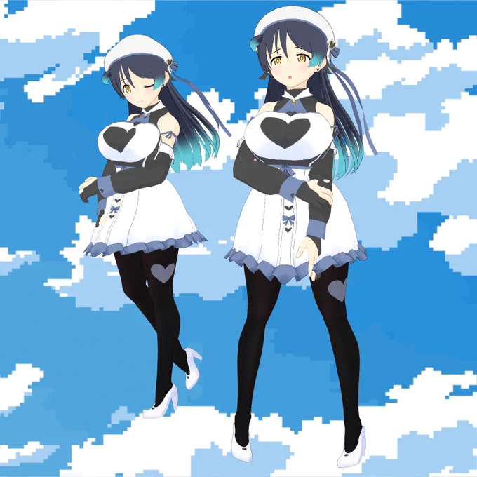 のっすさん作()VROIDモデルのブラックハートちゃん!