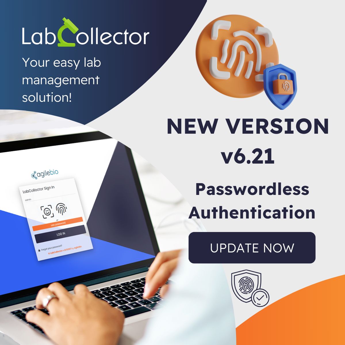 agilebio's tweet image. 🚀 LabCollector v6.21 introduces Passwordless Authentication!

Enjoy quick, secure logins with FaceID, Fingerprint, FIDO key, or Windows Hello.

Read more: buff.ly/47Io2oY

#LabCollector #AgileBio #Passwordless #LIMS #NewVersion