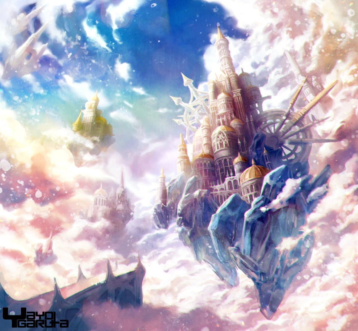 no humans scenery cloud sky castle copyright name fantasy  illustration images