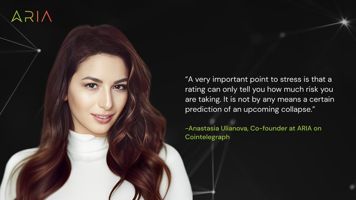 ARIA__Crypto's tweet photo. Anastasia Ulianova @AMUlianova, co-founder at #ARIA, weighs in on the limitations of #CryptoRating agencies. They can highlight potential risks, but predicting collapses? That's a different story.
Read the full feature on @Cointelegraph: https://t.co/XRKY9ycVsh https://t.co/1ju7fGKgMH