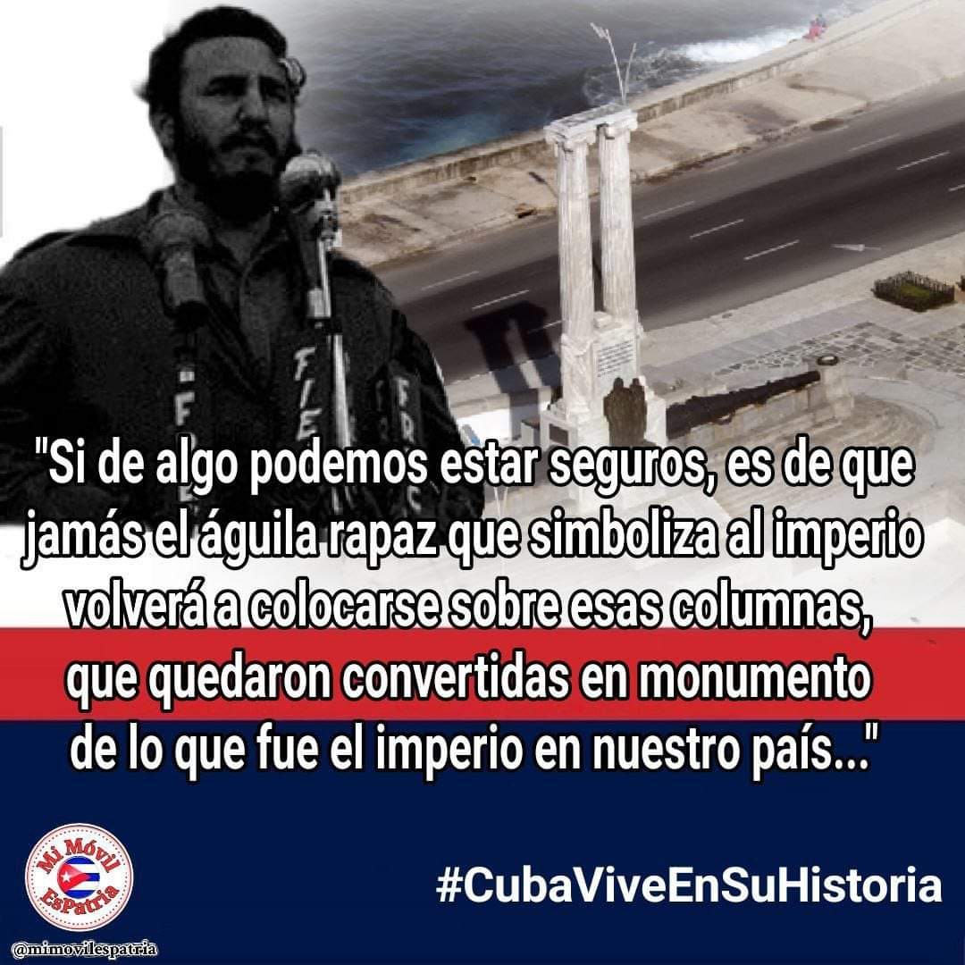 El 18/01/1961, hace 63 años, el Gobierno de #Cuba acordó suprimir el águila imperial  del monumento erigido a las víctimas de la explosión del Maine, que sirvió de pretexto a EUA para intervenir y arrebatar la victoria mambí frente a España
#CubaViveEnSuHistoria