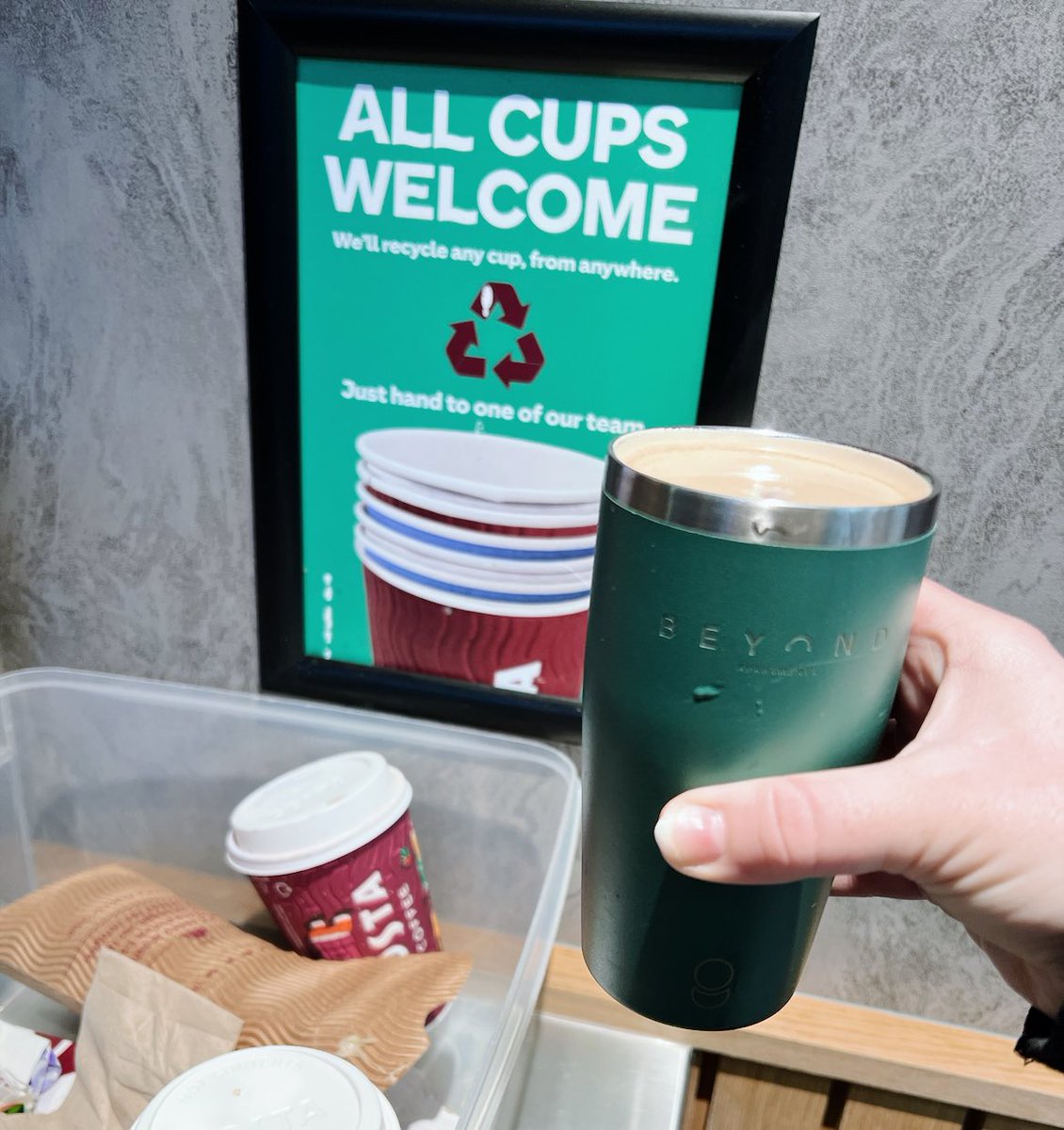Sometimes we can get swept up in the hugeness of environmental problems, but it’s always good to remember that we can all still play our little part to reduce waste. It might just be one disposable cup, but it’s still one disposable cup. One less cup that’s had to be