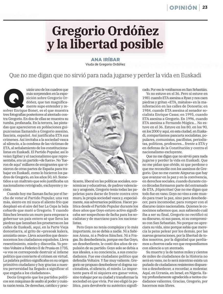 Lean atentamente, amigos. Y luego recuerden que el socio político preferente  de Pedro Sánchez y del <a href="/PSOE/">PSOE</a>, el terrorista Otegi, dice que las víctimas no querían que ETA dejara de asesinar. Y después, antes de vomitar, maldíganles  para siempre.
