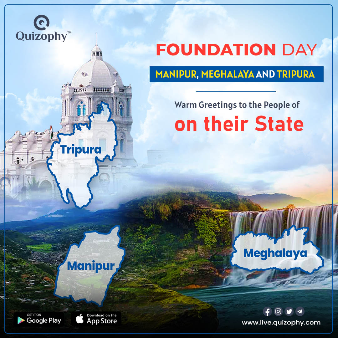 Every year on the 21st of January, the people of Northeast celebrate the Foundation Day to commemorate their statehood.🎇 🎉 🎊 ✨ 
Happy Foundation Day Manipur, Meghalaya and Tripura 🎇 🎉 🎊 ✨ 
#manipur #tripura #meghalaya #foundationday