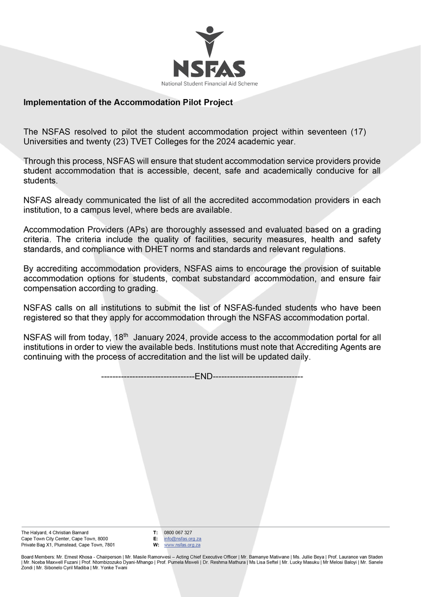 myNSFAS's tweet photo. NSFAS STATEMENT ON THE PREPARATIONS FOR THE 2024 ACADEMIC YEAR https://t.co/ZajxVrn45R