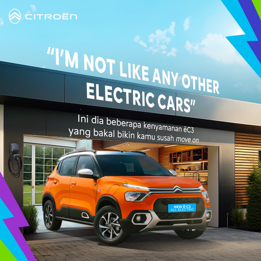 id_citroen's tweet photo. KAMU WAJIB TAU ‼️

Ini dia kelebihan mobil listrik Citroën ëC3 yang memberikan kenyamanan untuk memulai carture atau culture baru bersama Citroën  👇

#CitroënIndonesia #ElectronicVehicles #CleanEnergy #MobilListrik #AdvancedComfort https://t.co/STxprllXNG