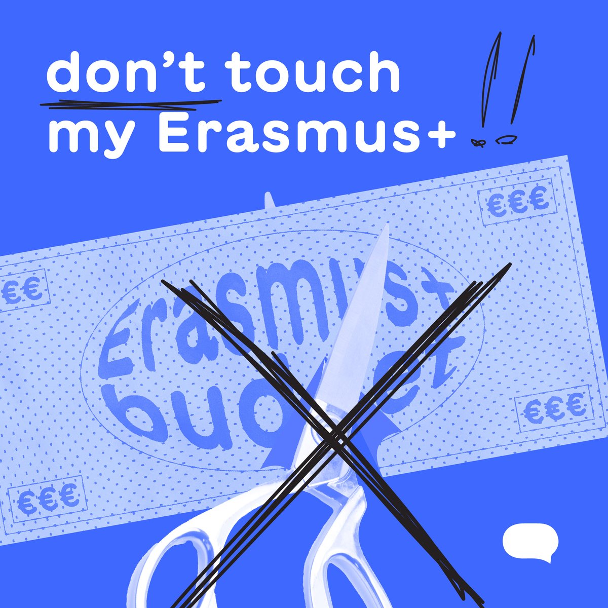 Youth_Forum's tweet photo. 🚨 Erasmus+ under threat! Leaked proposal hints at a €0.4-1.7 billion cut to the current EU budget.

📢 Let's stand united and shout together: "Don't touch my Erasmus+!" 🛑✋

Read the joint reaction of the Erasmus+ Coalition ➡️ https://t.co/k3YJCVwcgv https://t.co/A2e6TMFsGC