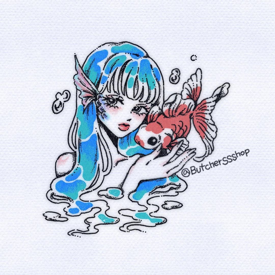 butcherssshop's tweet photo. 𝒩𝒶𝒾𝒶𝒹𝑒𝓈💧
물고기자리 와 물병자리를 생각하며••
  
• 컬러 변경/제거 가능합니다!
• Color change &amp; removal are possible!
  
#tattooart #illusttatt https://t.co/HnobJ0Lz9C