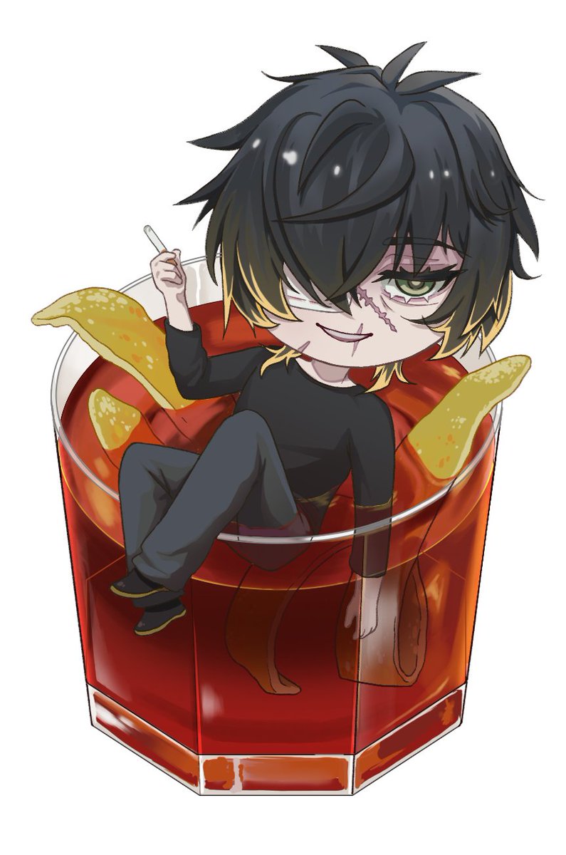 More of my #shinkomidelights zine pieces. Some alcoholic chibis to match with <a href="/Umbral_Skies/">🌌Nocturne_Dawn🌅</a> 
#slowdamage #スロウダメージ #スロダメ