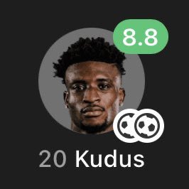 PrimeDangel's tweet photo. ➞ 100% long ball accuracy 
➞ 91% pass accuracy 
➞ 67% ground duels won
➞ 5 dribbles completed (most in match)
➞ 5 recoveries 
➞ 2 goals ⚽️⚽️

Kudus put up a great performance but the defense sabotaged his efforts.

Essien West Ham United Asamoah Gyan https://t.co/VkTCCK2Ykq