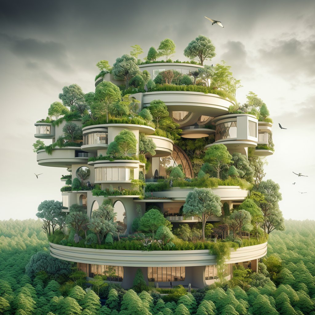 Playing with Midjourney regenerative art is one of my favourite ways of taking a break. Would you live here? #Solarpunk #worldbuilding