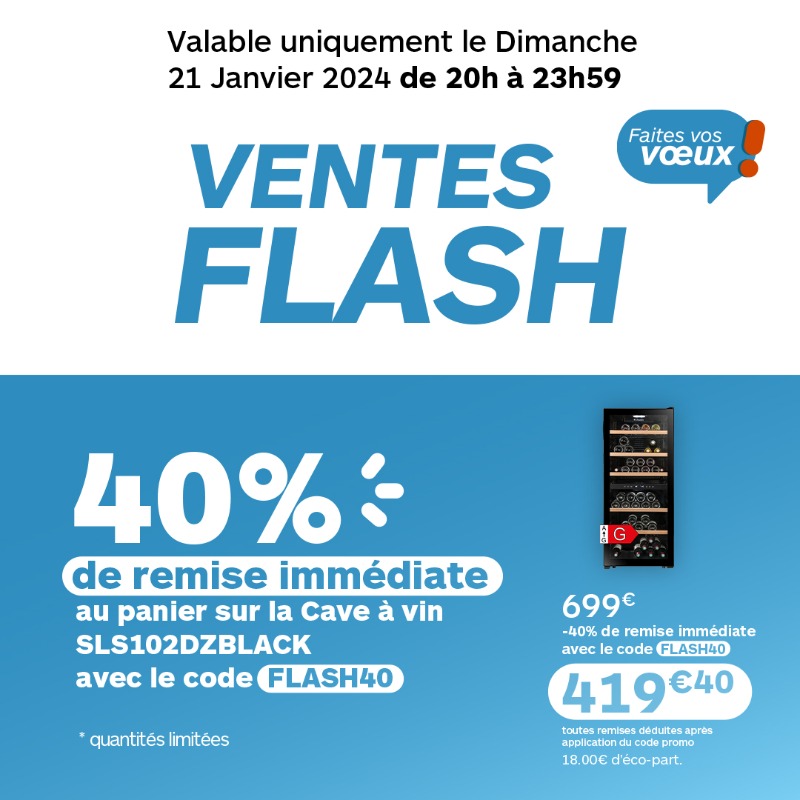 boulanger's tweet photo. 4h Chrono pour faire une bonne affaire ! ⏱️ 🍷
🤯 40% de remise immédiate avec le code FLASH40 !
A vous de jouer !
#offre #remise #BonPlan #Electroménager #caveavin #lasommeliere