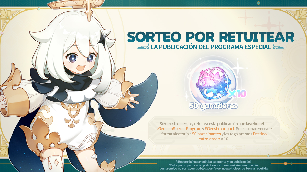 ¡Hola, viajeros! ¡El programa especial de la versión 4.4 empieza en 2 horas!
Twitch: la retransmisión comienza el 19/1/2024 a las 20:00 (UTC +8) &gt;&gt;&gt;
hoyo.link/6begFBAL
YouTube: la retransmisión comienza el 19/1/2024 a las 21:00 (UTC +8) &gt;&gt;&gt;
hoyo.link/5MOeFCAL
¡También