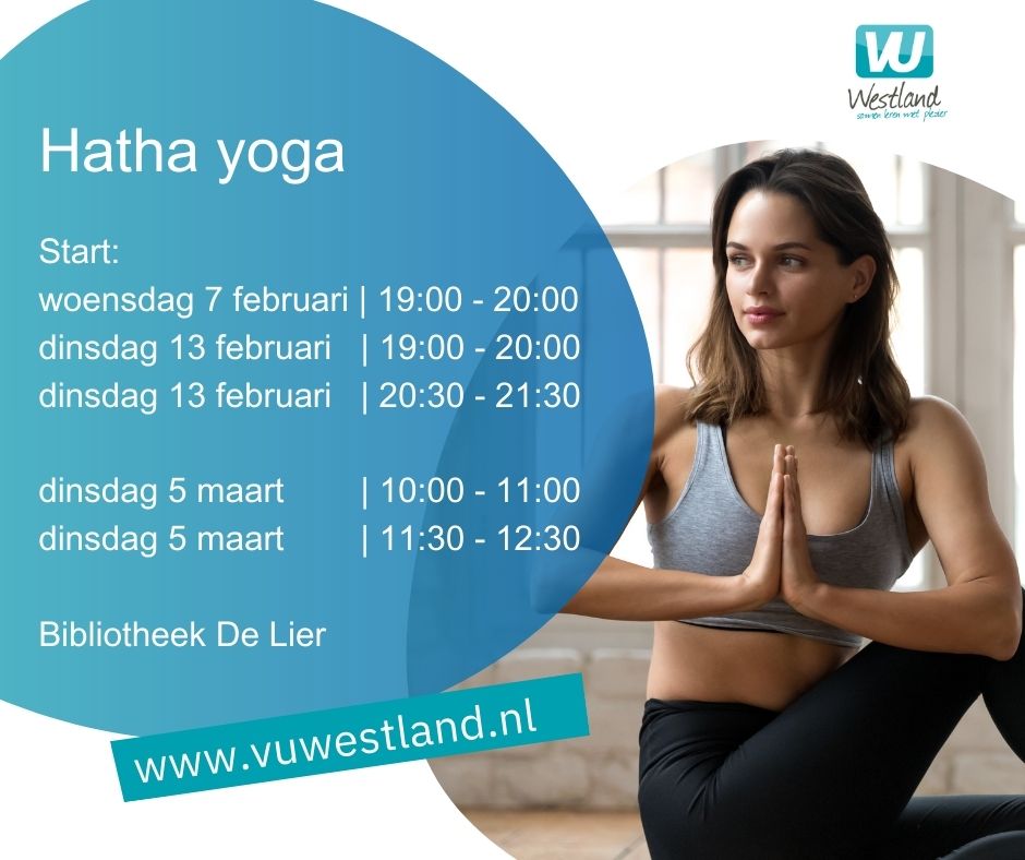 Binnenkort starten de Hatha yoga cursussen in Bibliotheek De Lier weer. Kom tot rust, word je bewuster van je ademhaling en vergroot de kracht en lenigheid van je lichaam. Meld je nu aan via bit.ly/3vHDMeH
#hathayoga #westland #yogawestland #ademhaling #balans