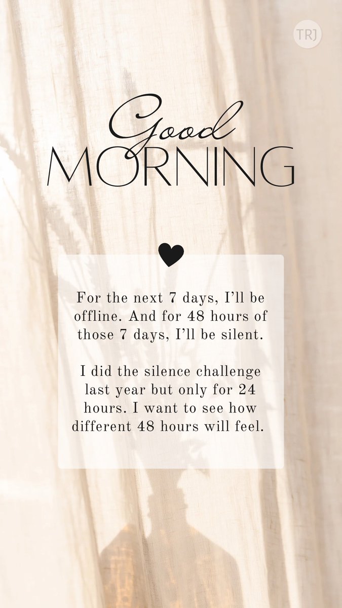 Hello! I’ll be taking a 7-day break, but our daily comment threads will continue to be posted here! 😊

I’ll also be doing a #SilenceChallenge for 2 days.

You can read about it here therayjourney.com/theraychalleng…

#TheRayChallenge #TRJForbloggers